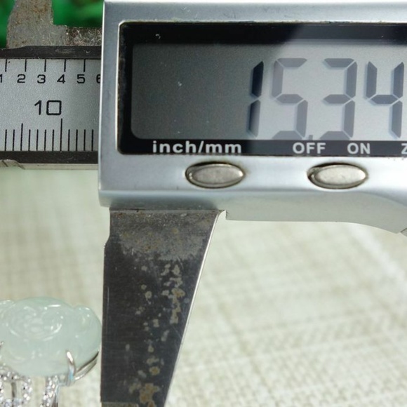 Certified Icy White Natural A jadeite jade Lotus Ring 925 Silver戒指（Free Size） - Picture 3 of 11